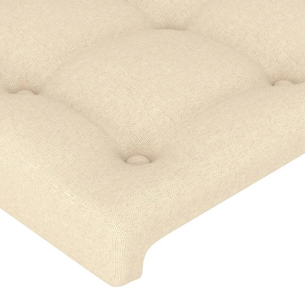 Testiera ad orecchio crema 163x23x78/88 cm in tessuto
