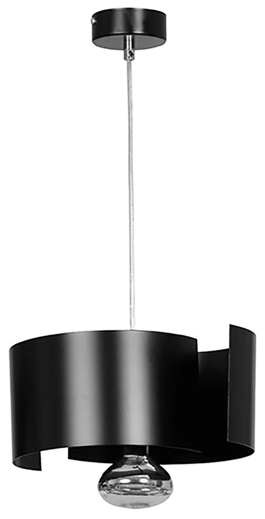 Sospensione Moderna 1 Luce Houyi In Acciao Nero E Cromo