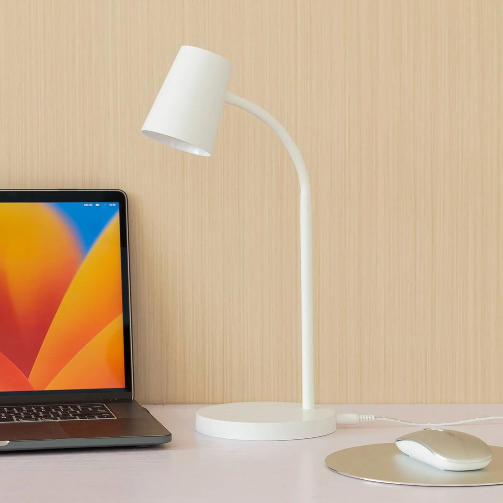 Lampada da scrivania Ailina Lindby, dimmerabile, Bianco / Opale, Studio / Ufficio, Plastica, Moderno, Lampada da tavolo LED