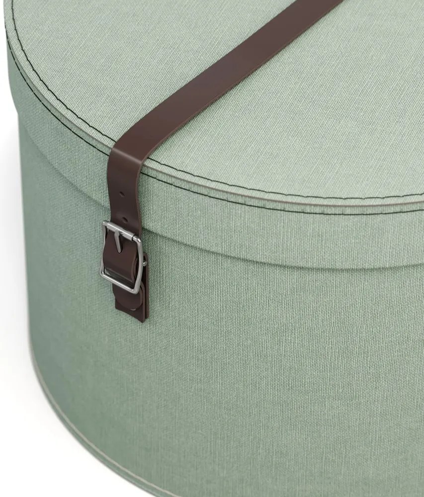 Scatole in set con coperchio color foglia di tè in cartone 2 pz ø 37,5x25,5 cm Rut Canvas Paper Laminate – Bigso