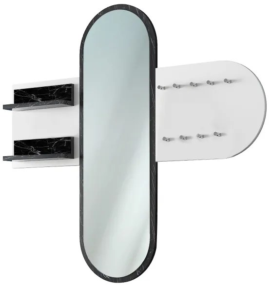 Specchio da parete RANI 125x120 cm bianco/nero