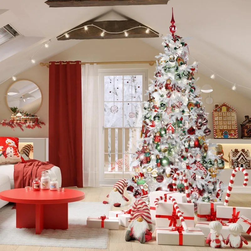 Albero di Natale artificiale innevato Alaska H 210 cm x ø 104 cm