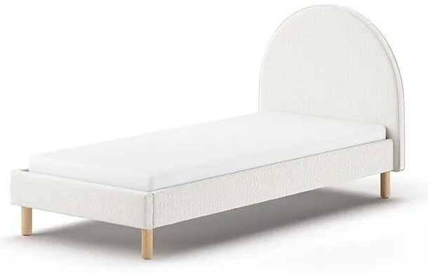 Letto singolo imbottito bianco con griglia 90x200 cm MOON - Vipack