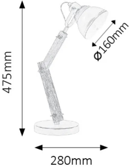 Rabalux 4199 - Lampada da tavolo AKSEL 1xE14/15W/230V nero