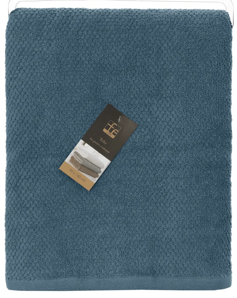 Telo Doccia 90x140 Cm Feridras "Gold" Blu Pastello