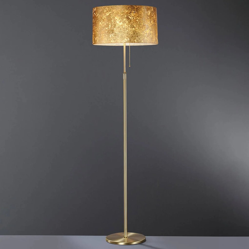 Hufnagel Lampada da terra LOOP GEA, Ottone / Oro, Soggiorno / Sala da pranzo, Metallo, Moderno, Lampada da terra