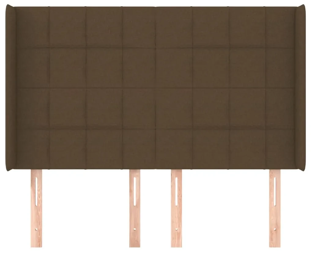 Testiera ad orecchio marronescuro147x16x118/128cm intessuto