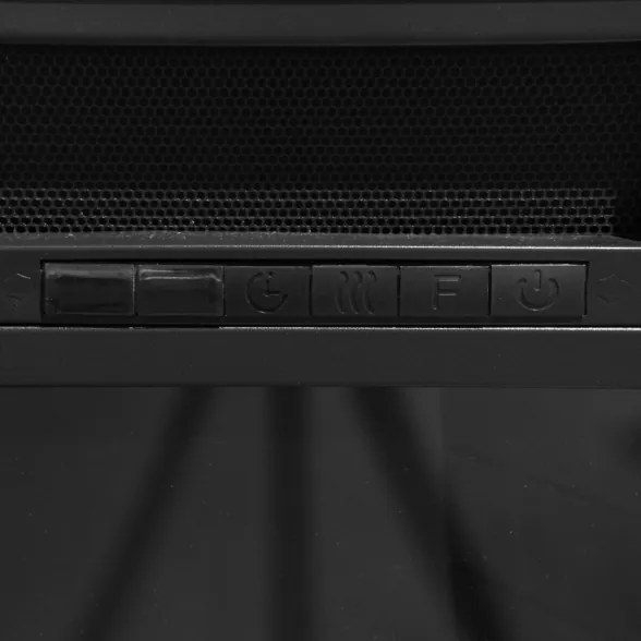 Camino elettrico da terra in legno Bianco JEFFERSON L89,5 x H90,5 x P28 cm