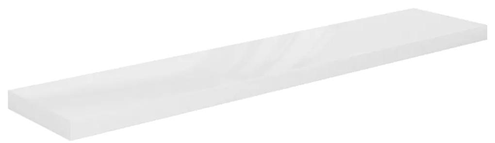 Scaffali a parete 2 pz bianco lucido 120x23,5x3,8 cm in mdf