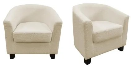 Poltrona Maja 70x63x68 Cm In Tessuto Boucle Beige