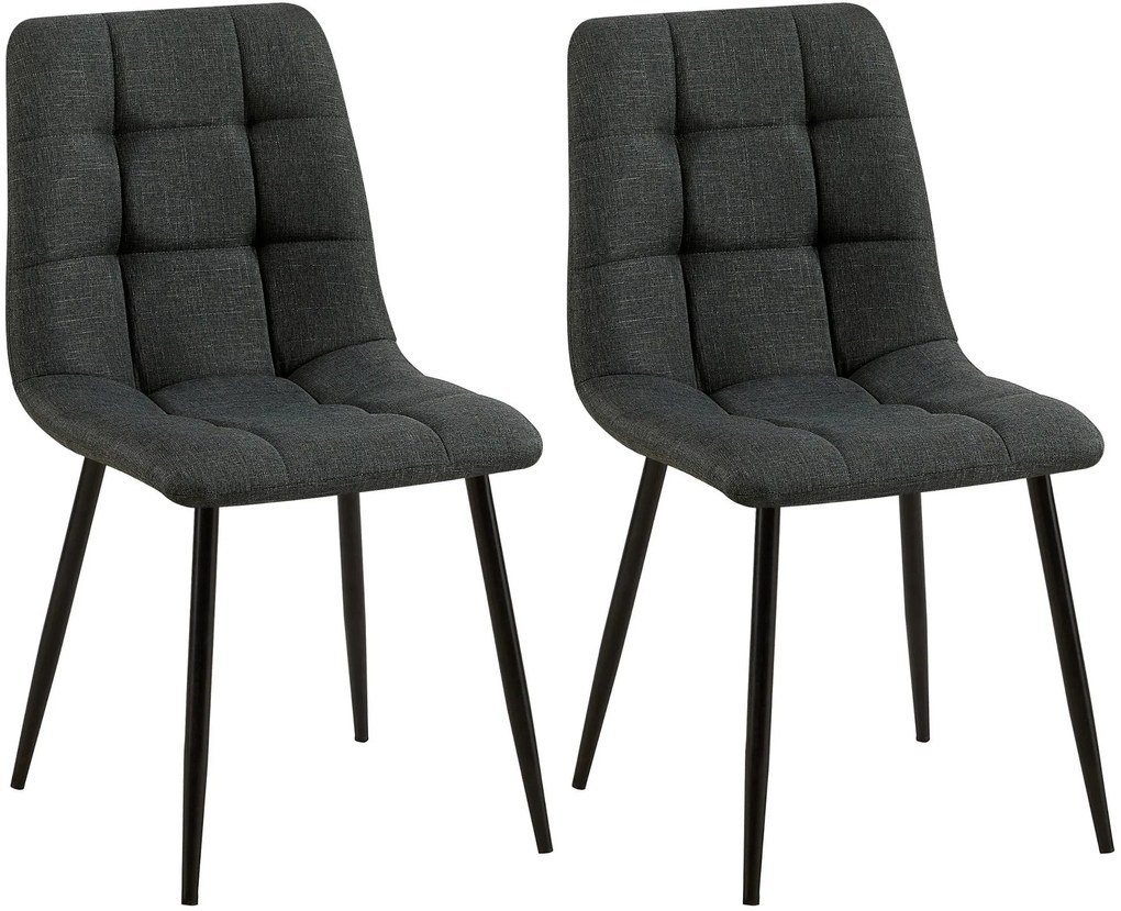 Sedia Da Sala Da Pranzo Tilde, Set Di 2: Design Elegante E Comfort Ottimale / Dunkelgrau / Stoff