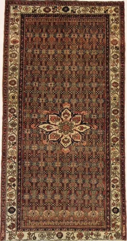 Hamedan Tappeto persiano 110x210 Rosso (Iran) Annodato A Mano