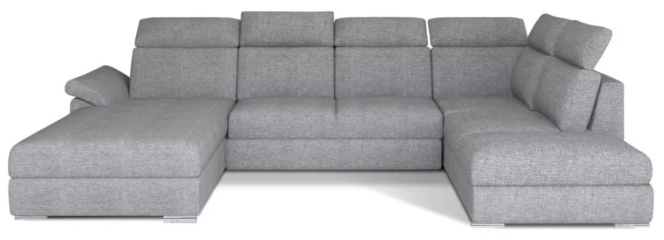 Divano angolare grigio chiaro allungabile (con penisola a destra/a U) Evanell – ELTAP