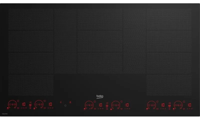 Beko HII98810NT: Piano a Induzione, 11 Zone con 3 Sezioni IndyFlex+ e 2 Extension, 90 cm. Colore del prodotto: Nero, Posizionamento dell'apparecchio: