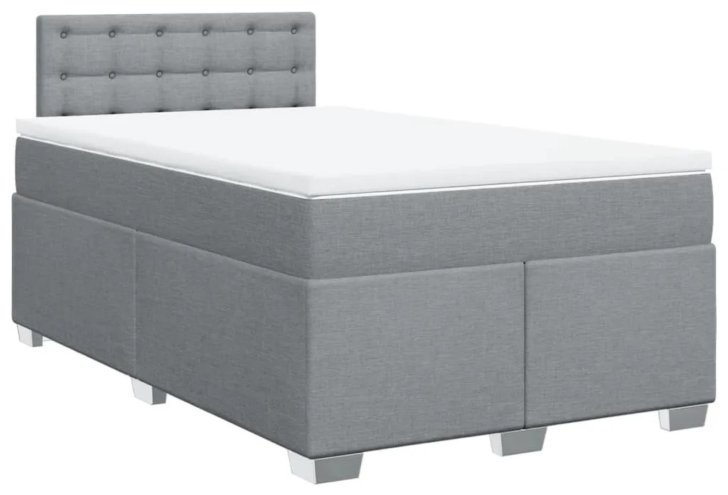 Giroletto a molle con materasso grigio chiaro 120x190cm tessuto