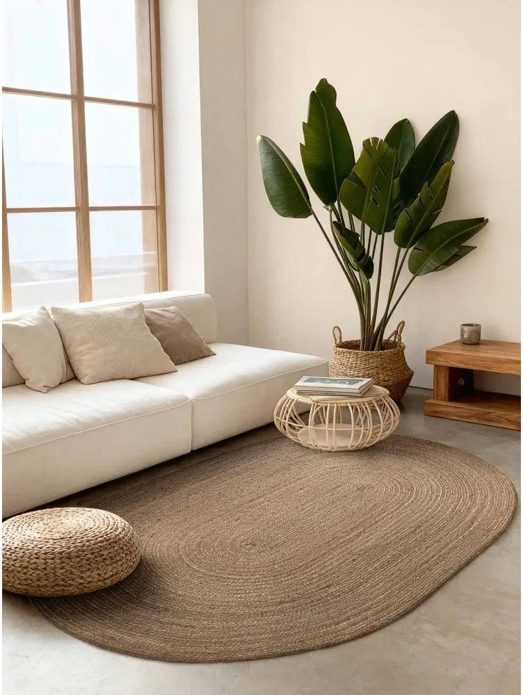 Tappeto colore naturale scuro in iuta reversibile/tessuto a mano 160x230 cm Braided – Hanse Home