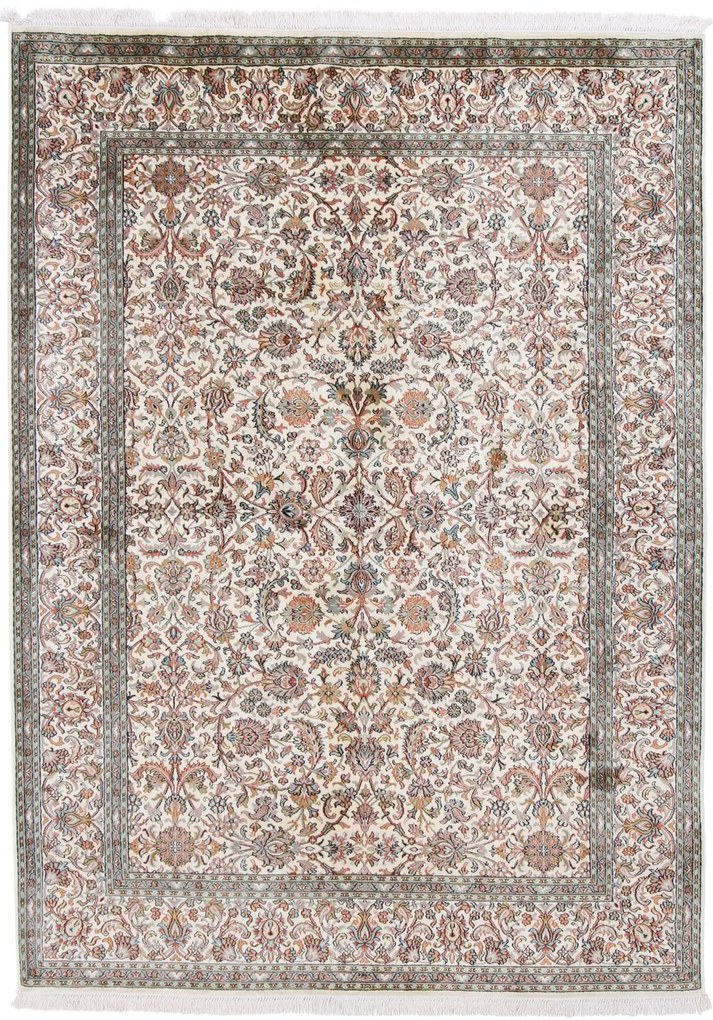 Cashmere Silk Tappeto 160 x 220 Beige (Indian) Annodato A Mano