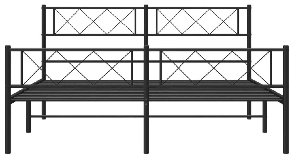 Giroletto con testiera e pediera metallo nero 120x190 cm