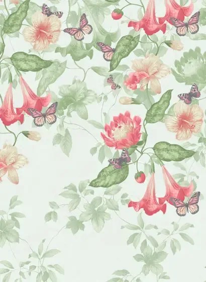 Little Greene Carta da parati Asterid - Mint