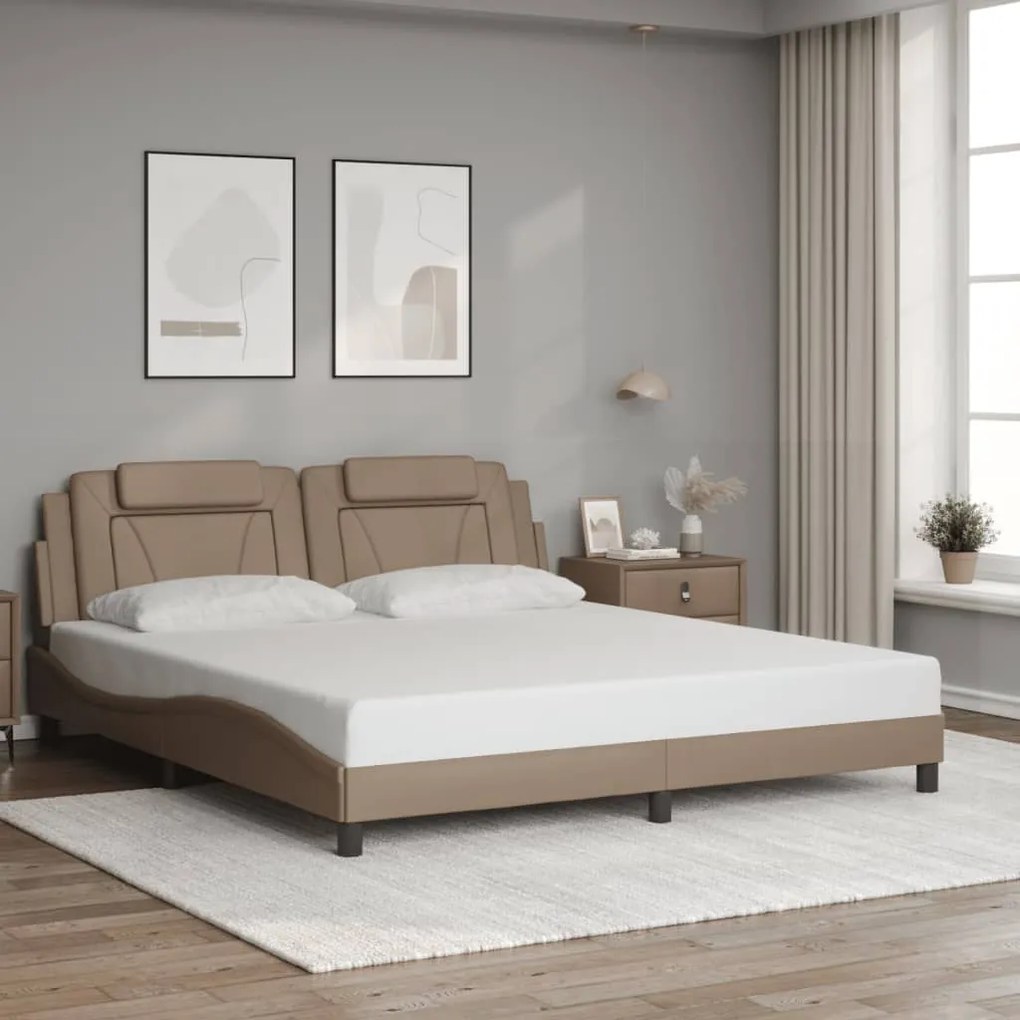 Giroletto Con Testiera Cappuccino 180x200 Cm İn Similpelle /
