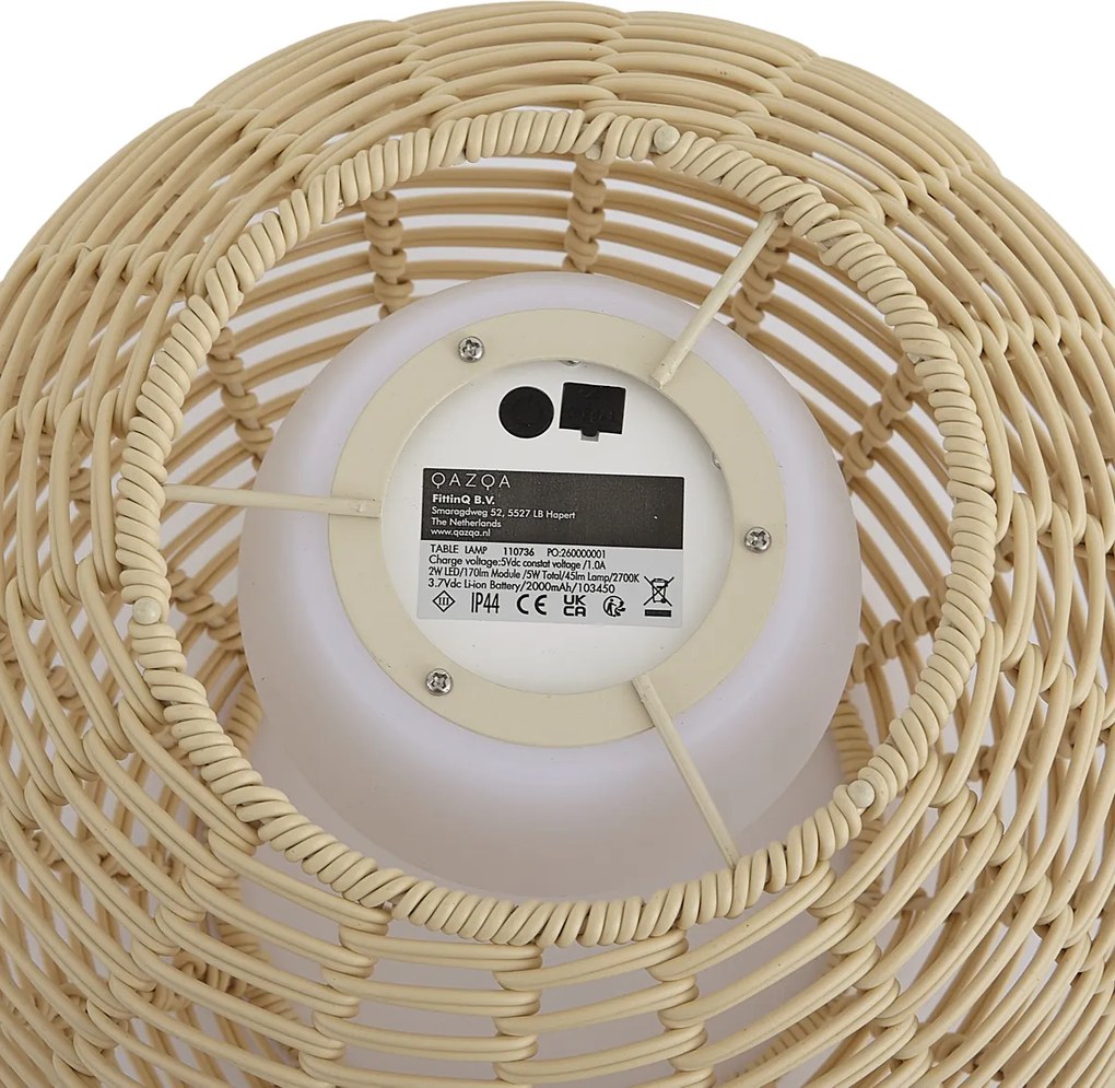 Lampada da tavolo da esterno Beige 30 cm incl. LED ricaricabile con USB-C IP44 - Oli