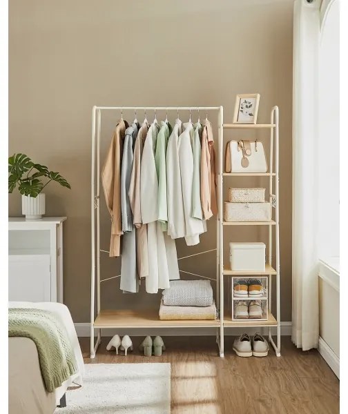 Appendiabiti da terra LINEA bianco/marrone