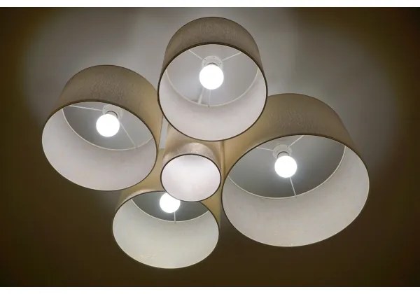 Duolla - Plafoniera ROLLER PENTO 5xE27/60W/230V oro