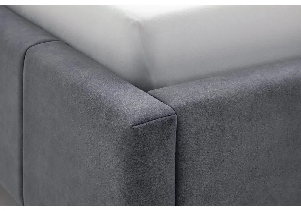 Letto matrimoniale imbottito color antracite con contenitore con rete inclusa 160x200 cm Lizzano – Meise Möbel