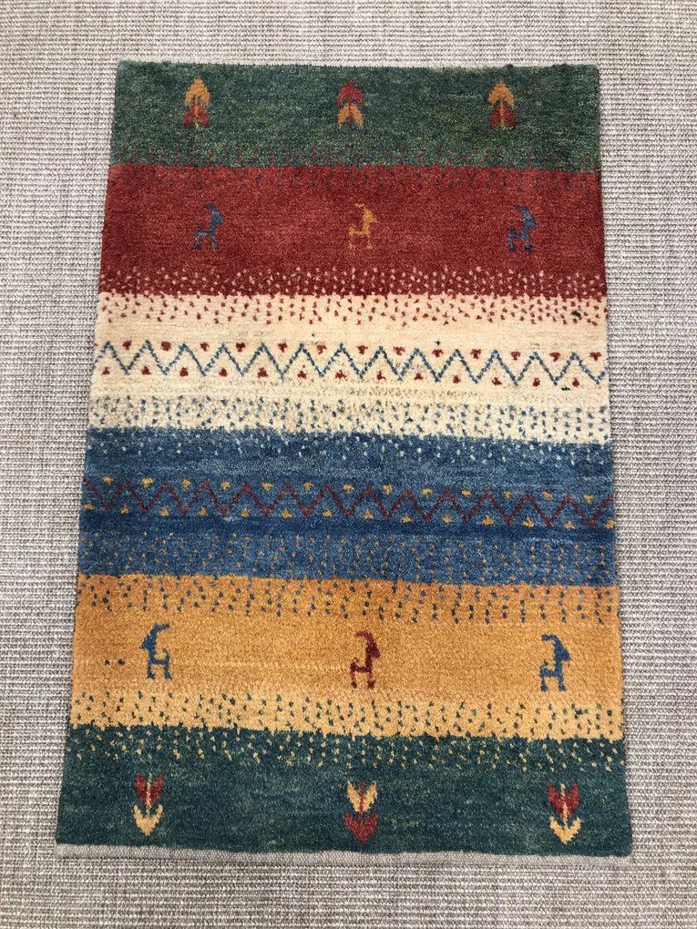 Gabbeh Tappeto 60x100 (Iran) Annodato A Mano