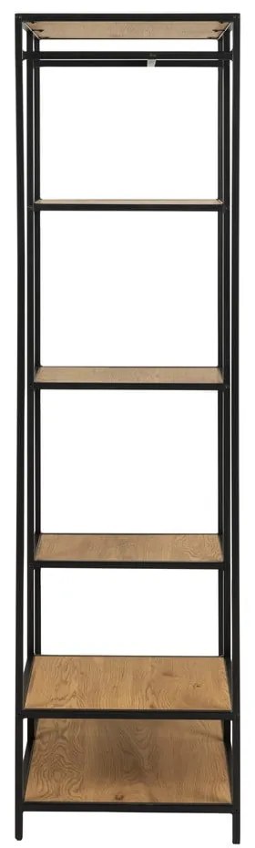 Armadio a vista nero-color legno naturale effetto rovere 77x165 cm Seaford - Actona