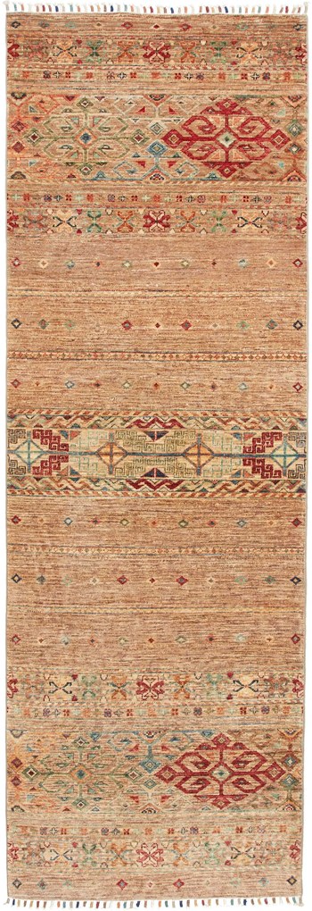 Samarkand Tappeto orientale 250 x 80 Grigio (Pakistan) Annodato A Mano