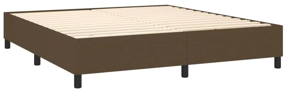 Letto a molle materasso e led marrone scuro 160x200 cm tessuto
