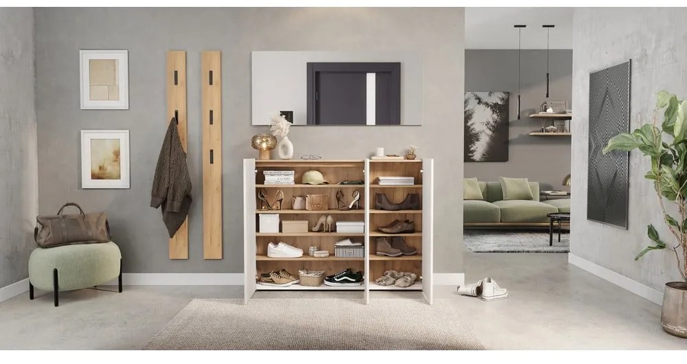 Scarpiera bianca effetto rovere 138x105x25 cm Libbiano – Germania