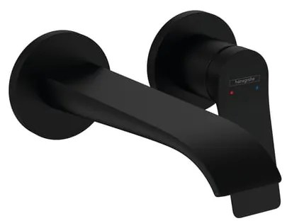 Rubinetto per lavabo a canna media getto a cascata d'acqua Vivenis nero verniciato opaco HANSGROHE H 11 cm