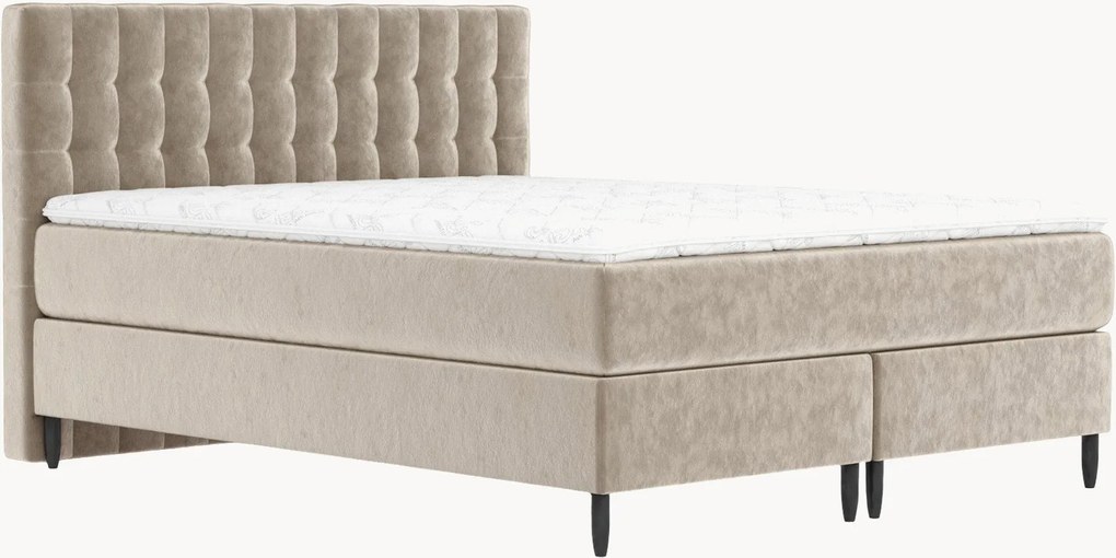 Letto boxspring in velluto fatto a mano Sorrento, alt. 4 cm