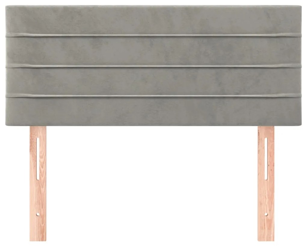 Testiera grigio chiaro 100x5x78/88 cm in velluto