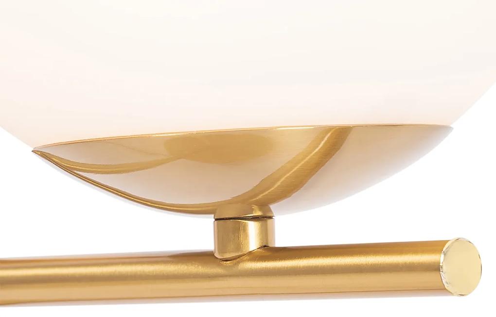 Lampada da tavolo Art Deco oro e vetro opalino - Flore