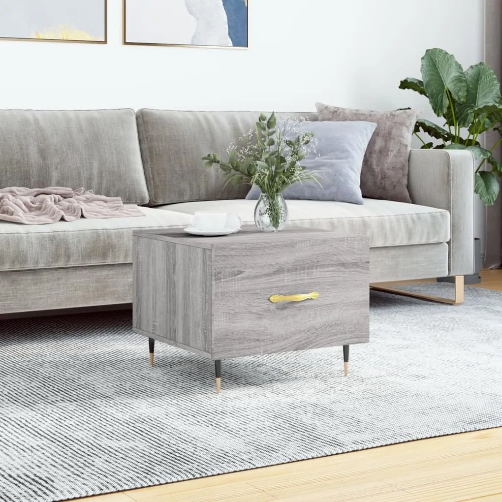 Tavolino Da Salotto Grigio Sonoma 50x50x40 Cm Legno Multistrato /