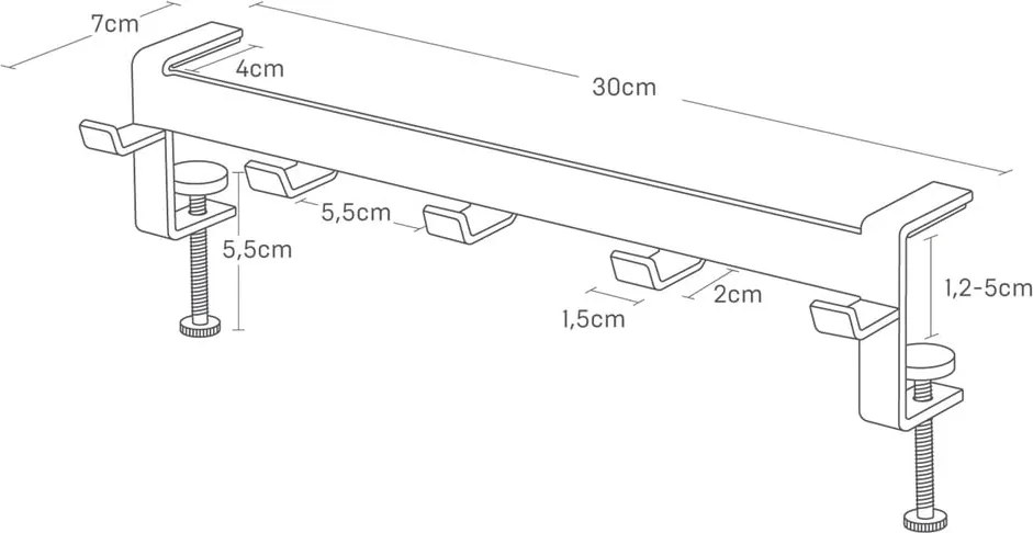 Gancio regolabile nero opaco in acciaio Tower – YAMAZAKI