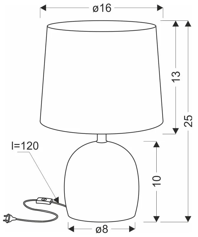 Lampada da tavolo color crema con paralume in tessuto (altezza 25 cm) Adelina - Candellux Lighting