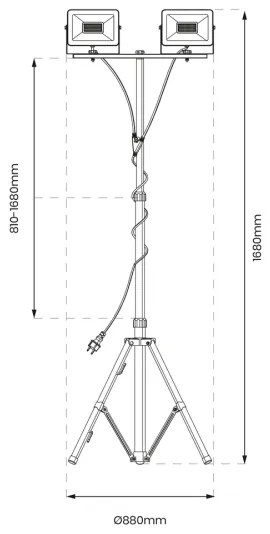 Faretto LED con supporto 2xLED 50W 230V 4000K IP44