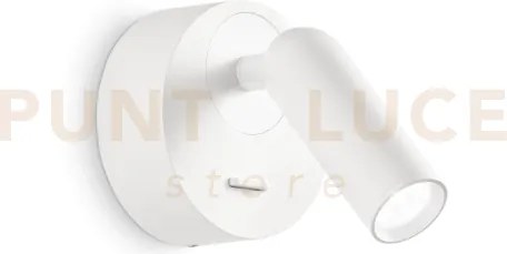 Bean applique a parete  led 3000k 3w  200 lm bianco con interruttore