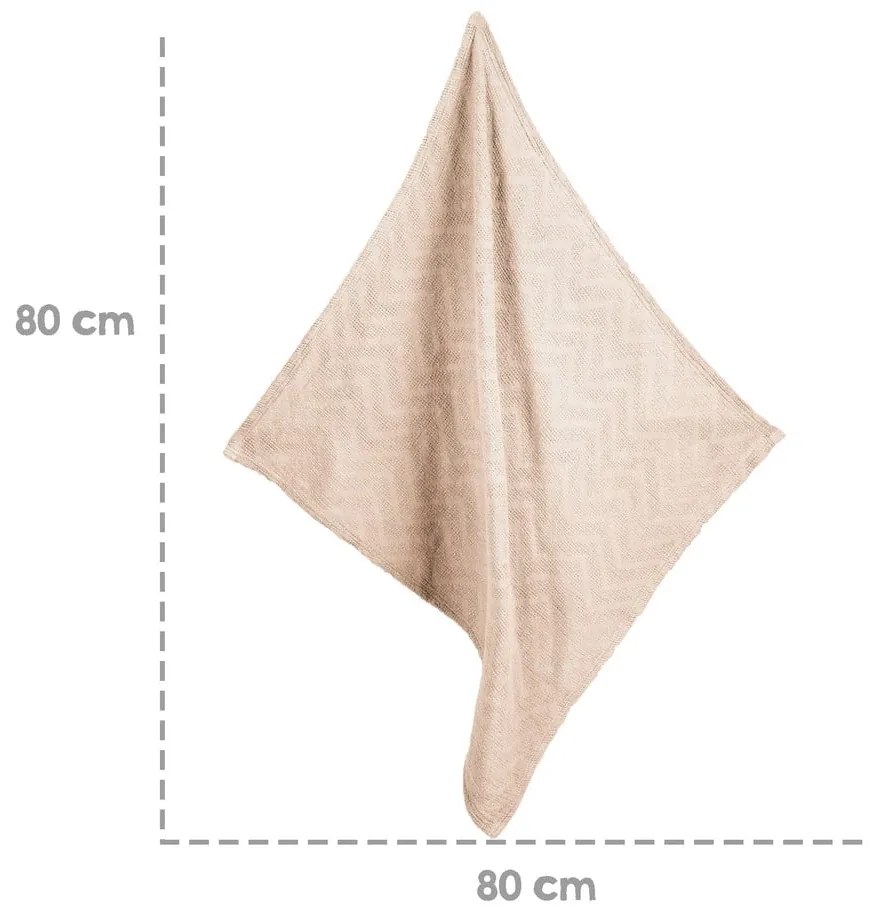 Coperta per bambini beige in cotone lavorata a maglia 80x80 cm Frosty Almond – Roba