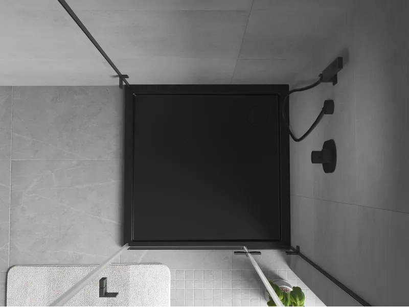 Mexen Flow piatto doccia quadrato slim 120 x 120 cm, nero opaco - 46S701212
