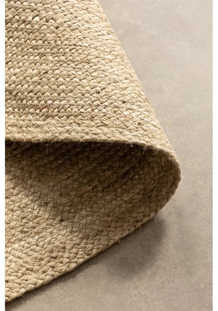 Tappeto rotondo di colore naturale in iuta reversibile ø 140 cm Braided Ivory – Hanse Home
