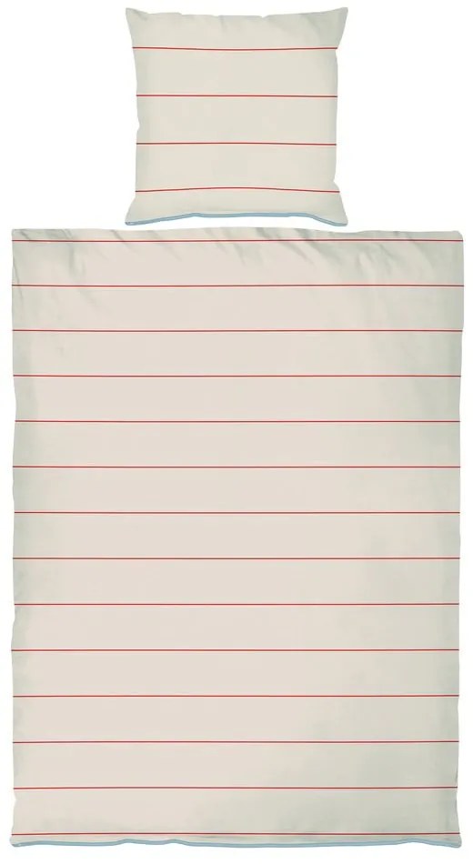 Lenzuolo singolo in cotone satin rosso e beige 140x220 cm Align - Mette Ditmer Denmark