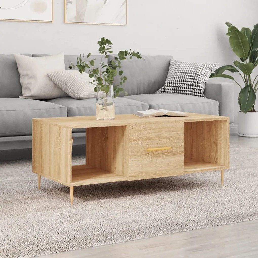 Tavolino Da Salotto Rovere Sonoma 102x50x40cm Legno Multistrato /