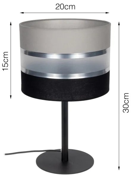 Lampada da tavolo CORAL 1xE27/60W/230V nero/grigio