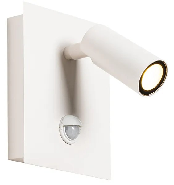 Lampada da parete per esterni bianca con LED IP54 sensore di movimento - Simon