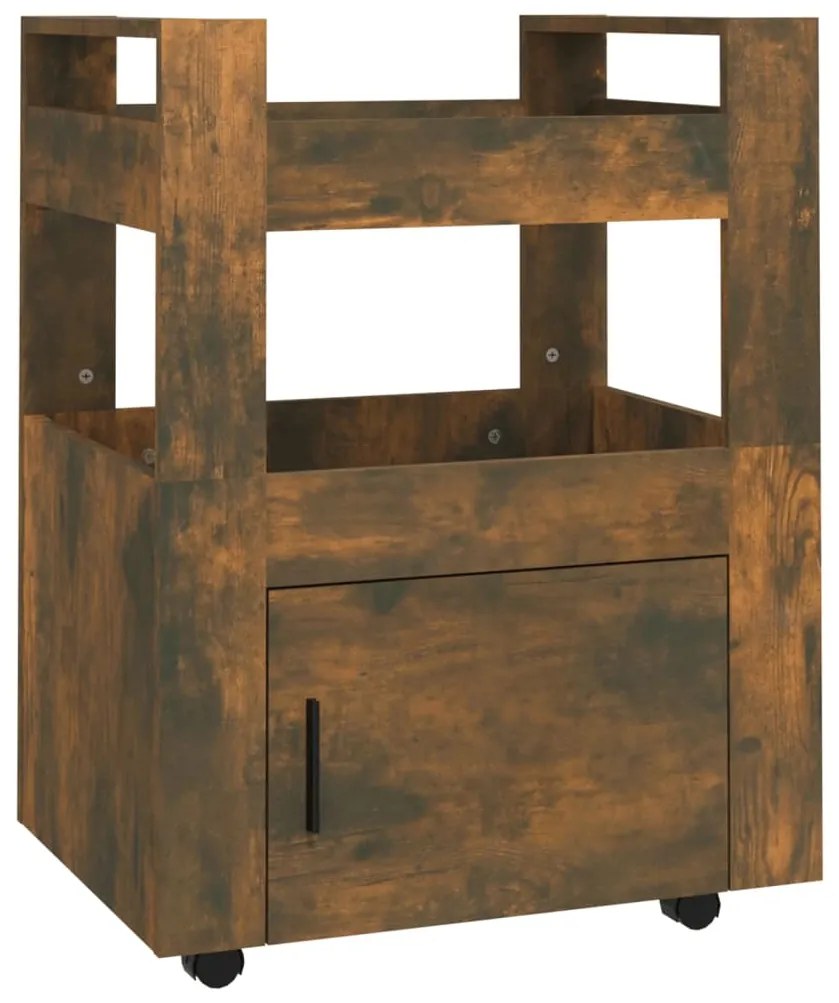 Carrello da cucina rovere fumo 60x45x80 cm legno multistrato
